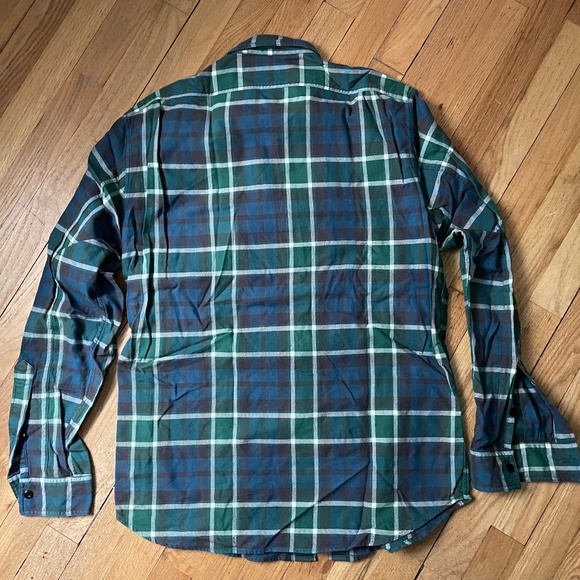 J. Crew Men’s Sz M Green Plaid Flannel Shirt - Picture 4 of 4
